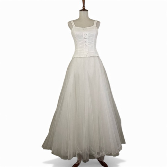 Vintage Dresses & Skirts - Vintage Gunne Sax Wedding Dress Women’s 2 Bridal Jessica McClintock Tulle A-Line